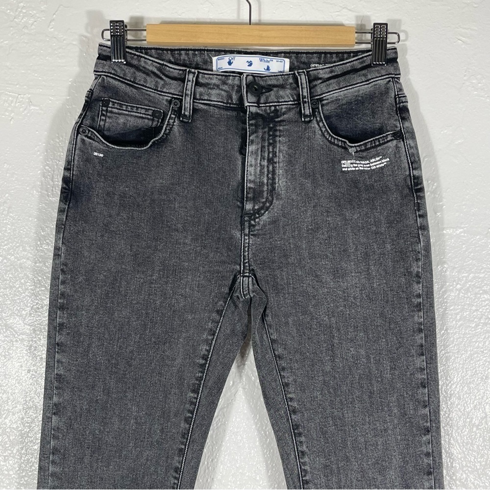 Off-White Women’s Skinny Denim Jeans Grey - Size - 27 $625 - Picture 5 of 13